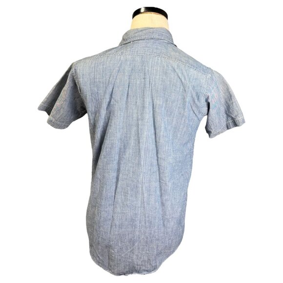 Vintage 60s King Kole Blue Chambray Shirt S/S Button-Up Mens Cotton Medium - Picture 3 of 11